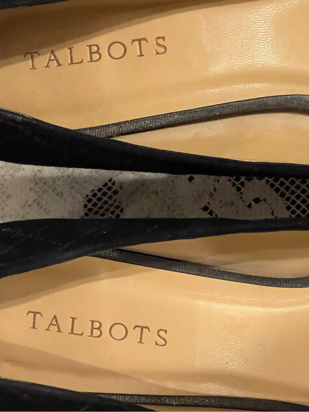 Talbots Black Quilted Suede Round-Toe Heels